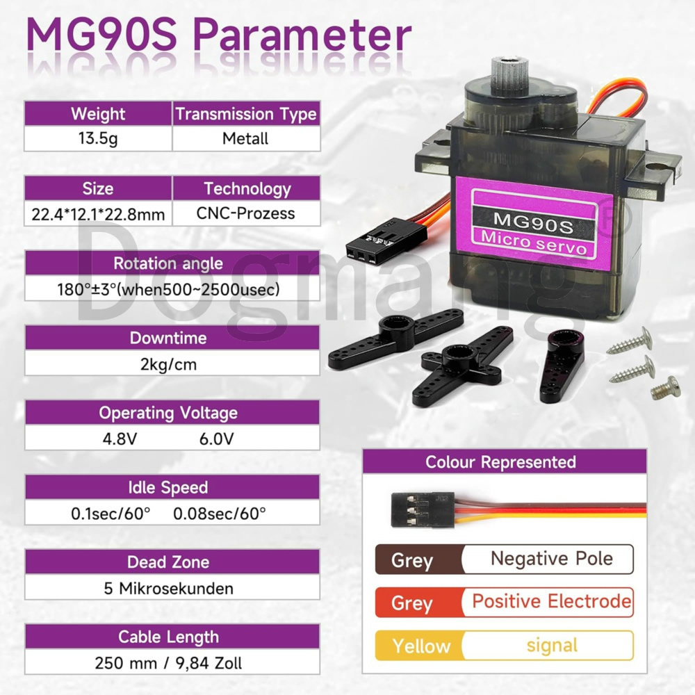MG90S Servo 1/2/4/10/20/50 bua - Micro Servo ulasan dan harga