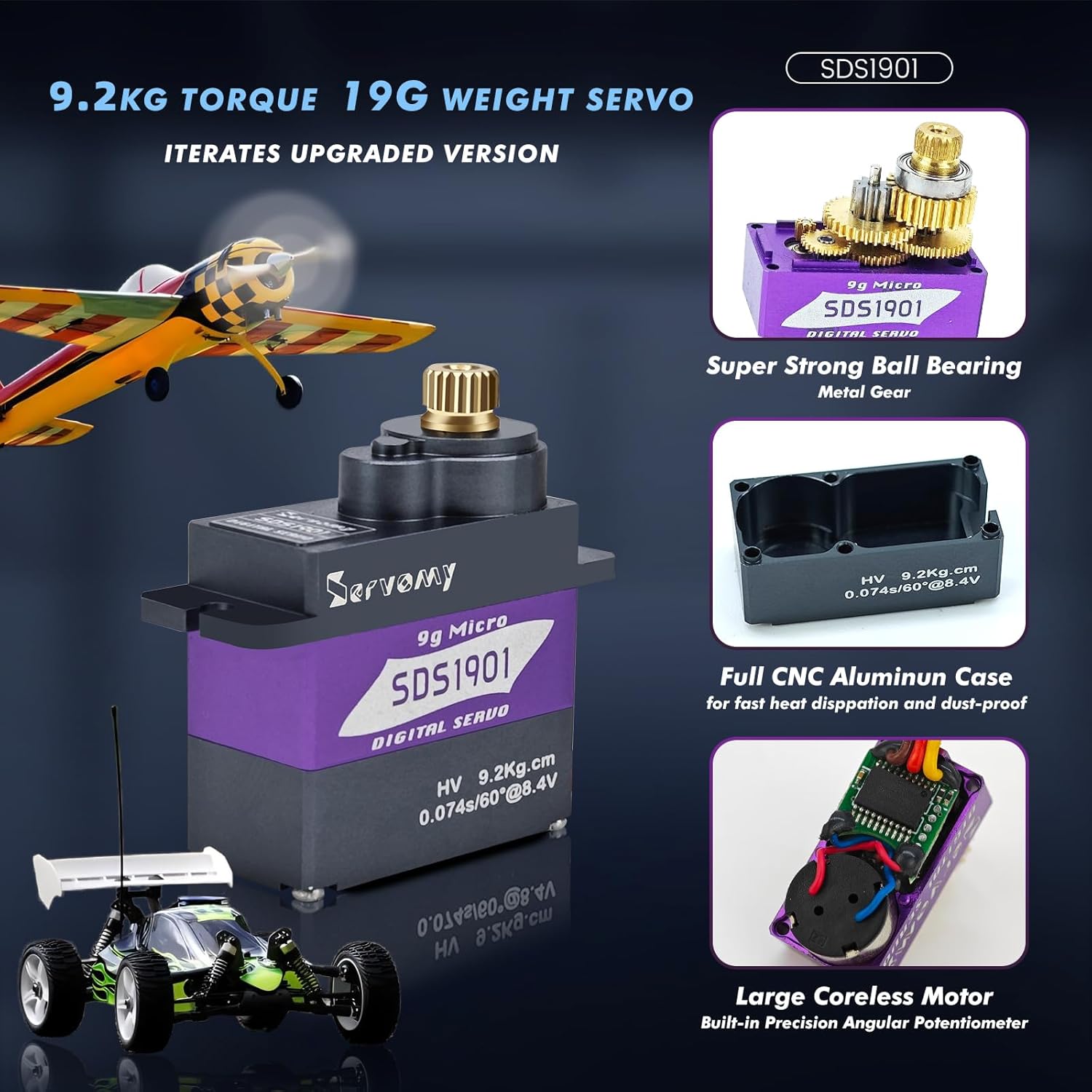 SERVOMY-SDS1901 Servo Digital  - Servo Sg90 ulasan dan harga