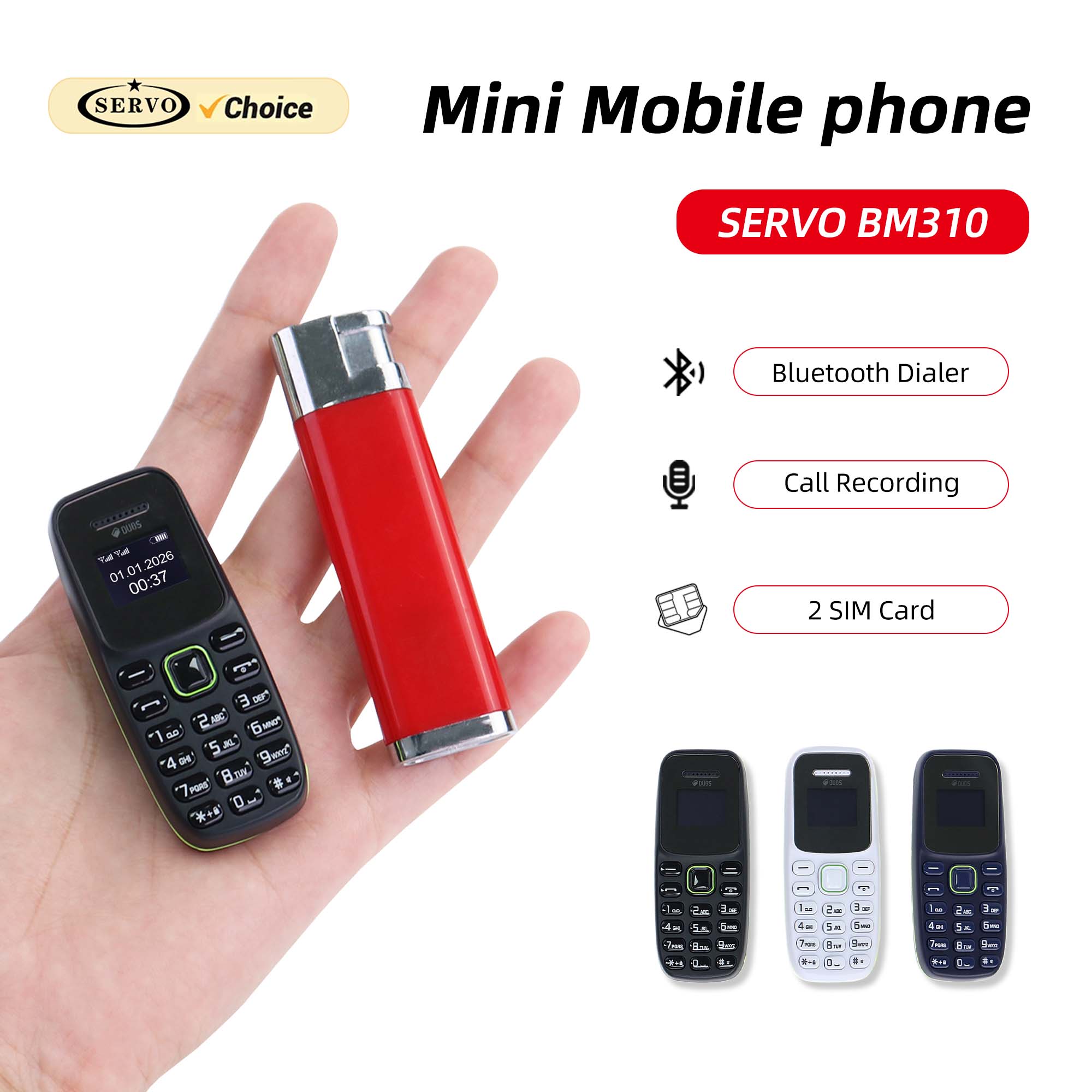 BM310 Ponsel Mini yang Tidak T - Micro Servo ulasan dan harga