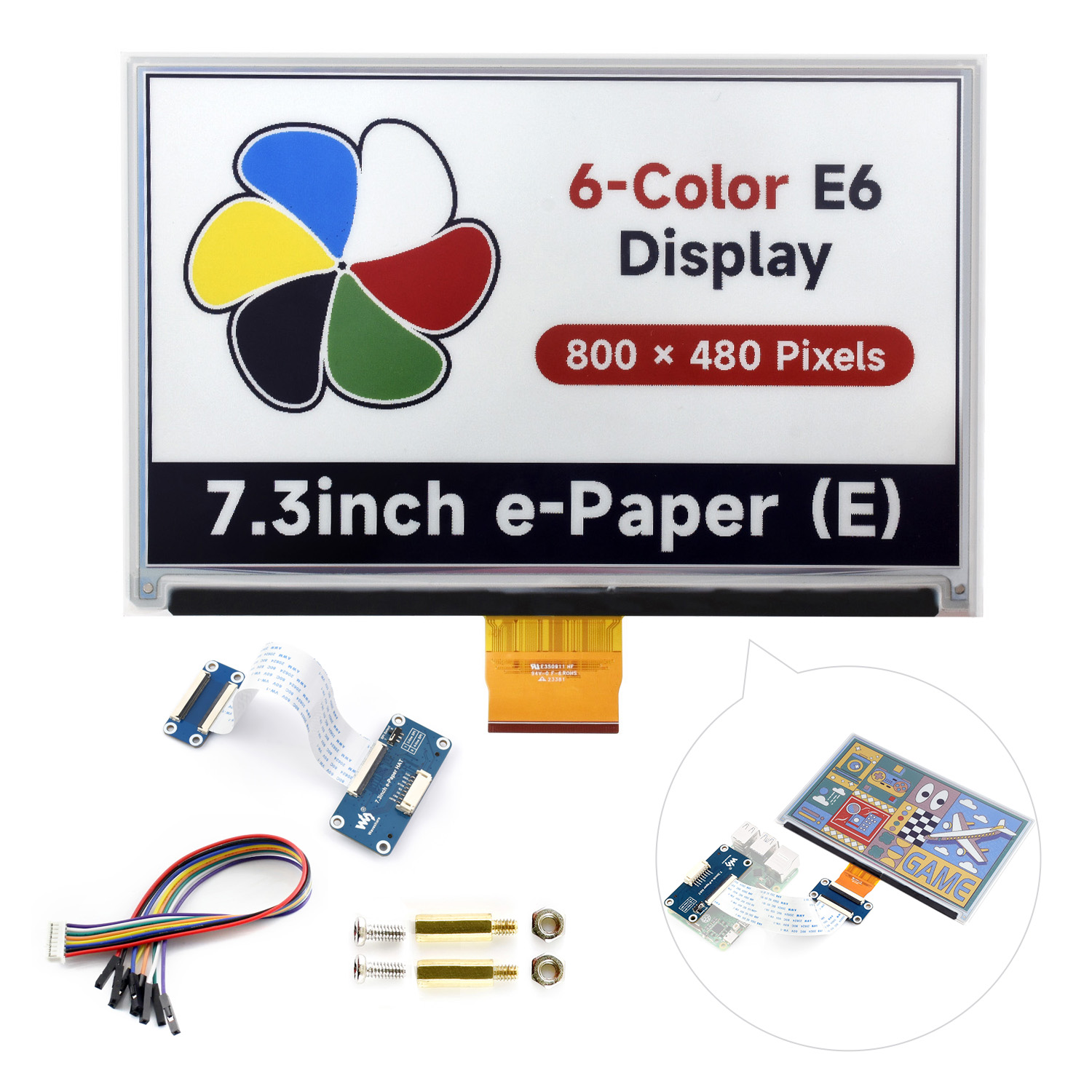 Layar E-Paper 6 Warna Waveshar - Stm32 Robot ulasan dan harga